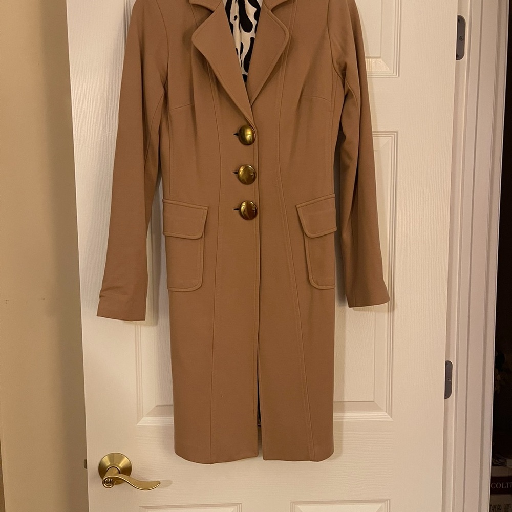 Cache Camel Long Blazer Jacket With Gold Buttons - image 1